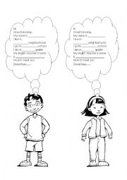 English Worksheet: personal information