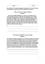 English Worksheet: Literary Senses/Feelings