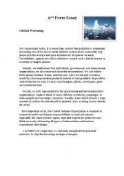 English Worksheet: global warming