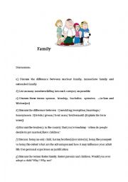English Worksheet: Family - discussion and roleplays