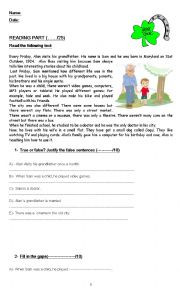 English Worksheet: Now and Then
