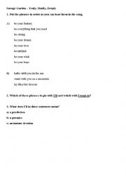 English Worksheet: Song - Truly, madly, deeply