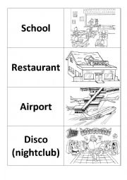 English Worksheet: Places - memory game