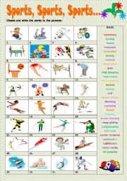 English Worksheet: Sports,Sports,Sports