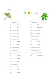 English Worksheet: articles (a, an)
