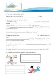 English Worksheet: immediate future