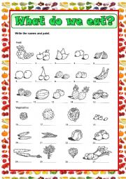 English Worksheet: What do we eat?