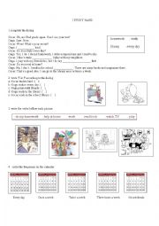 English Worksheet: DAILY ROUTINE