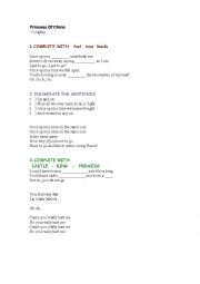 English Worksheet: SONG 