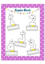English Worksheet: Number Words