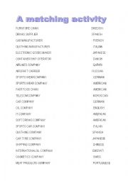 English Worksheet:                        companies and nationalities