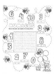 English Worksheet: numbers 0-10