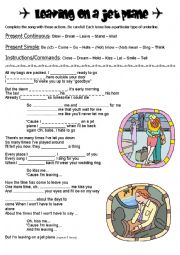 English Worksheet: Song - Leaving on a jet plane