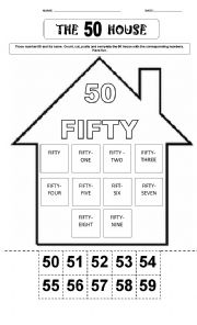 English Worksheet: The fifty house