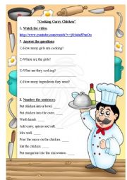 English Worksheet: Cooking Curry Chicken