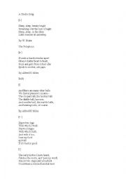English Worksheet: a song