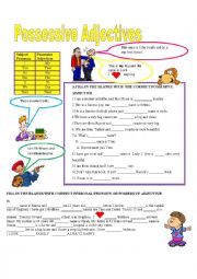 English Worksheet: POSSESSIVE ADJECTIVES FOR BEGINNERS :)