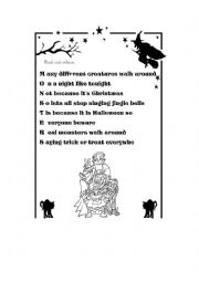 English Worksheet: Poem. Read and colour