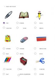 English Worksheet: Classroom objects