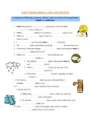 English Worksheet: Past Tense Simple or Continuous?