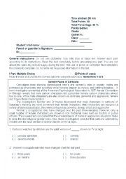 English Worksheet: Reading comprehension test