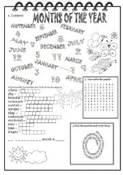 English Worksheet: Months of the Year