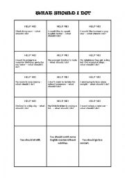 English Worksheet: giving advice game