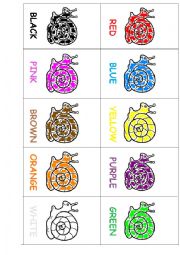 English Worksheet: SNAIL COLOUR  MEMORY