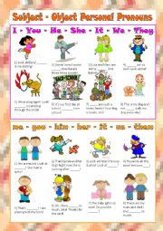 Subject - Object Personal Pronouns