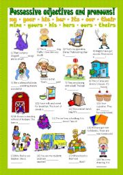 English Worksheet: Possessive adjectives and pronouns