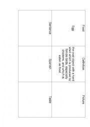 English Worksheet: Filling the block, countable non-countable food vocabulary