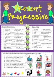 English Worksheet: Present Progressive