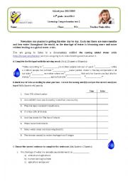 English Worksheet: Listening test on water crisis