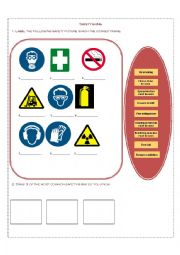 English Worksheet: Safety signs Practice