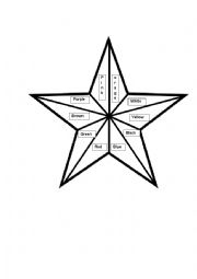 English Worksheet: COLORED STARS
