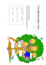 English Worksheet: the simpson family members