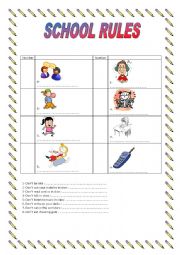 English Worksheet: School Rules