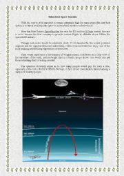 English Worksheet: Suborbital Space Tourism