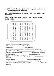 English Worksheet: Comparatives and superlatives