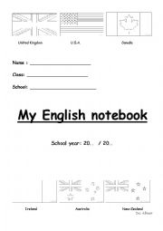 English Worksheet: english notebook cover