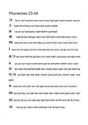 English Worksheet: Phonemes 23-44