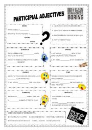 English Worksheet: Participial Adjectives