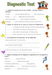 English Worksheet: DIGNOSTIC TEST