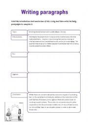 English Worksheet: Writing paragraphs