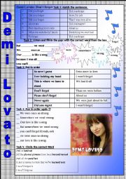 English Worksheet: Dont forget (Demi Lovato)