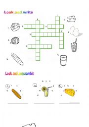 Look Write and Unscramble Food