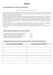 English Worksheet: Biography and life experiences - Past Simple VS Present Perfect