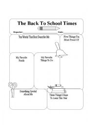 English Worksheet: Back to school activities