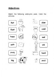 English Worksheet: Antonyms