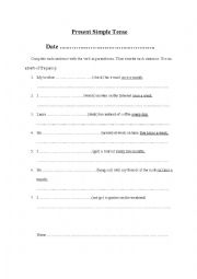 English Worksheet: Present simple tense